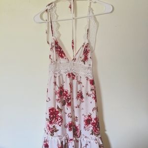 White dress with flowers